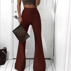 Oh Polly Bandage Trousers in Rust